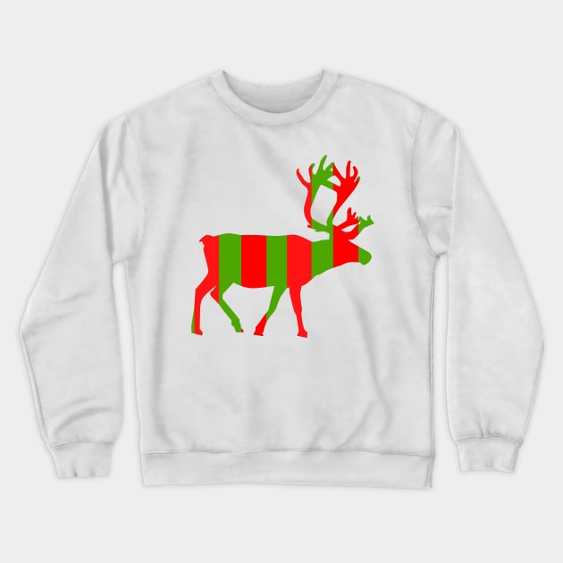 GREEN And Red Reindeer Xmas Crewneck Sweatshirt by SartorisArt1